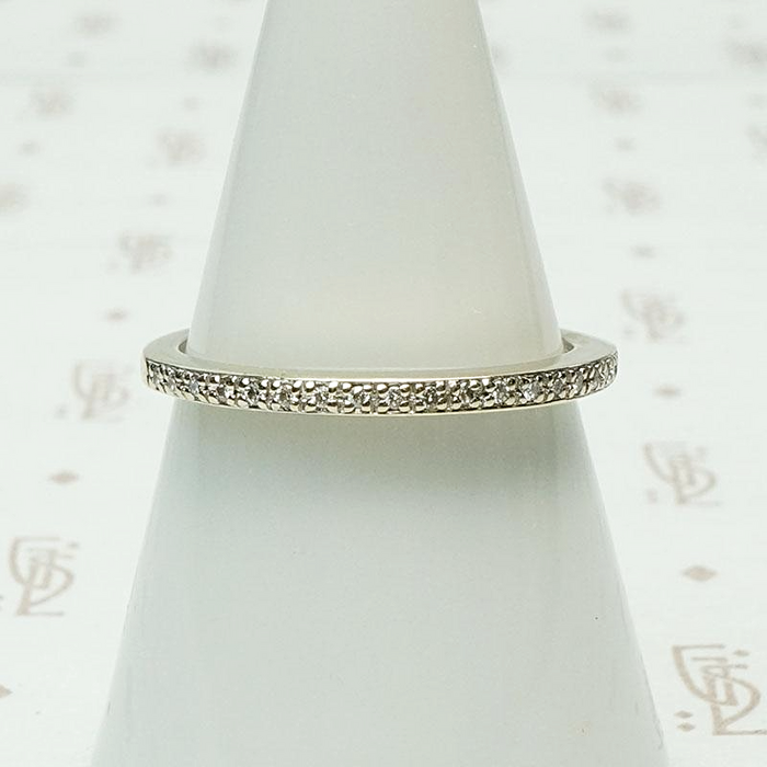 Slim & Sleek Diamond Set Half Hoop Band