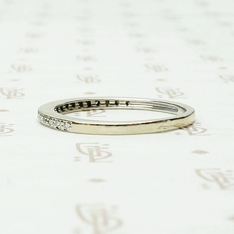 Slim & Sleek Diamond Set Half Hoop Band, side view