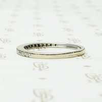 Slim & Sleek Diamond Set Half Hoop Band, side view