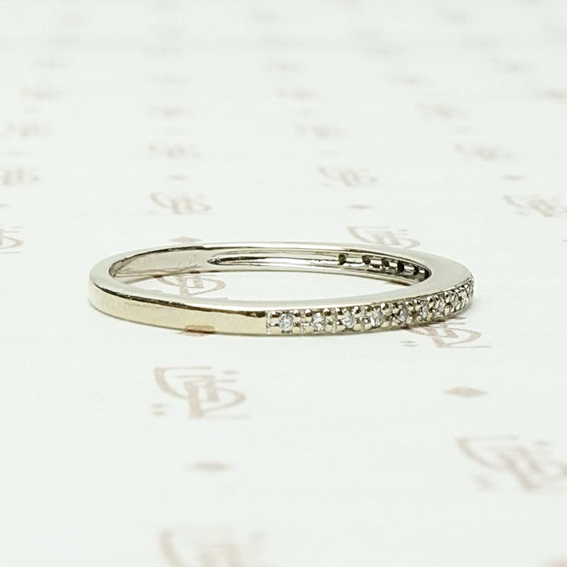 Slim & Sleek Diamond Set Half Hoop Band, side view