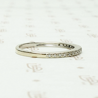 Slim & Sleek Diamond Set Half Hoop Band, side view