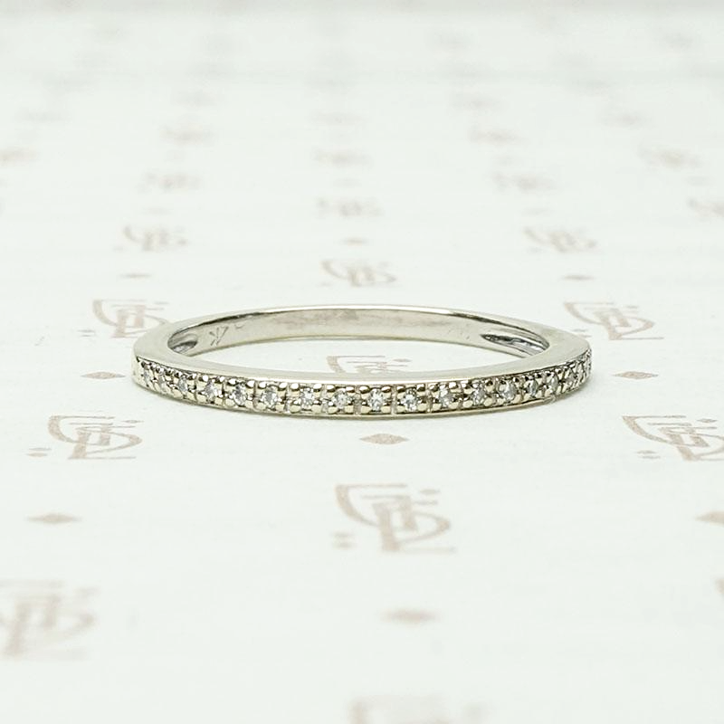 Slim & Sleek Diamond Set Half Hoop Band