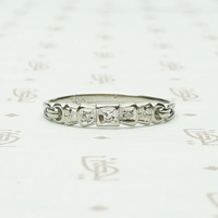 1930s White Gold Band with Deco Details