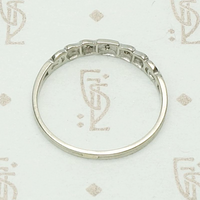 1930s White Gold Band with Deco Details, top view