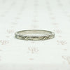 Bright White Gold Leaves and Flowers Band, profile view.