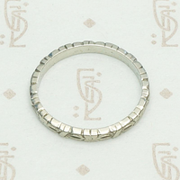 Bright White Gold Leaves and Flowers Band, top view.