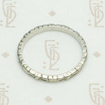 Bright White Gold Leaves and Flowers Band, top view.