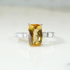 Majestic Imperial Topaz in Diamond Set Platinum Ring