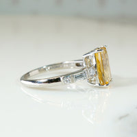 Majestic Imperial Topaz in Diamond Set Platinum Ring