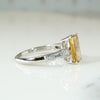 Majestic Imperial Topaz in Diamond Set Platinum Ring
