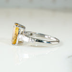 Majestic Imperial Topaz in Diamond Set Platinum Ring