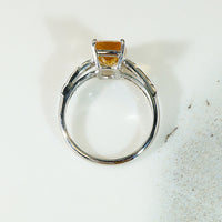 Majestic Imperial Topaz in Diamond Set Platinum Ring