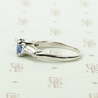 Cornflower Blue Antique Sapphire in 1940's Platinum