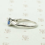 Cornflower Blue Antique Sapphire in 1940's Platinum