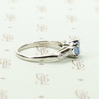 Cornflower Blue Antique Sapphire in 1940's Platinum