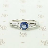 Cornflower Blue Antique Sapphire in 1940's Platinum
