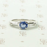 Cornflower Blue Antique Sapphire in 1940's Platinum