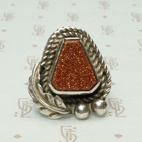 Glittering Goldstone Hand Made Ring