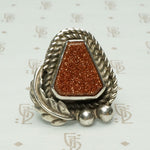 Glittering Goldstone Hand Made Ring
