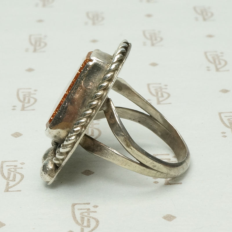 Glittering Goldstone Hand Made Ring
