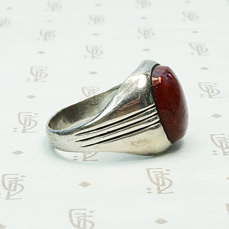 Red Jasper Men's Ring by Otsby & Barton, side view