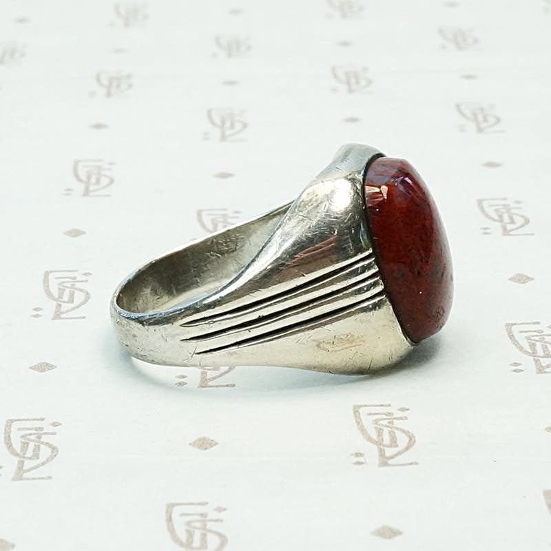 Red Jasper Men's Ring by Otsby & Barton, side view