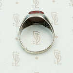 Red Jasper Men's Ring by Otsby & Barton, top view