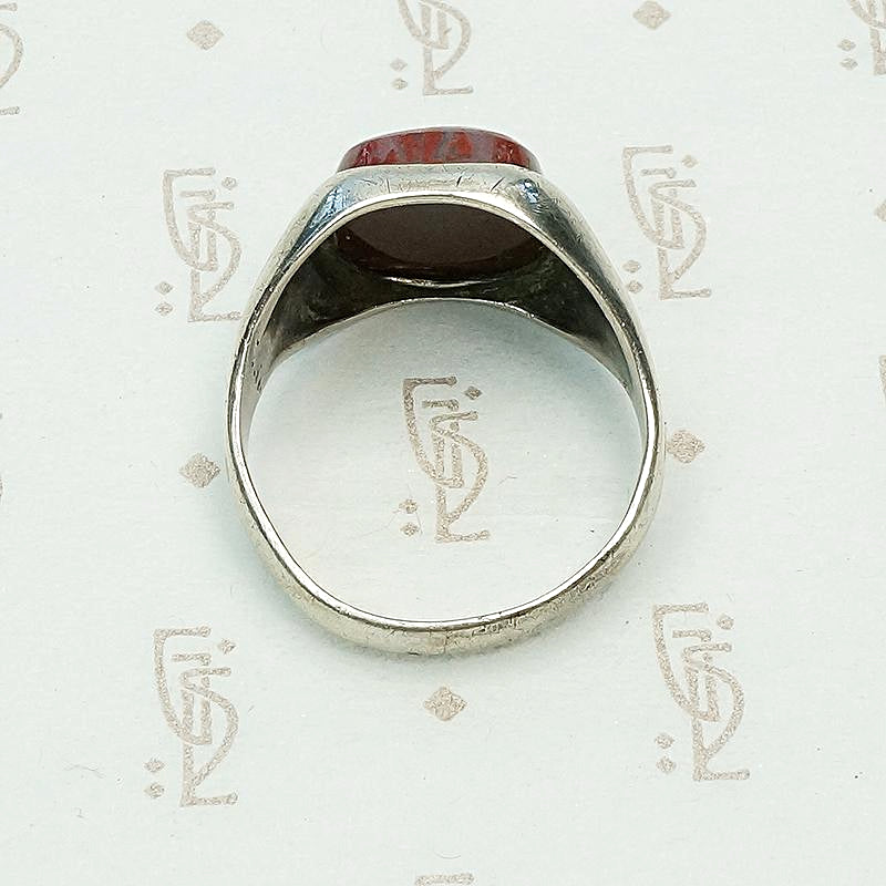 Red Jasper Men's Ring by Otsby & Barton, top view