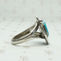 Sleeping Beauty Turquoise in Ornate Silver Ring