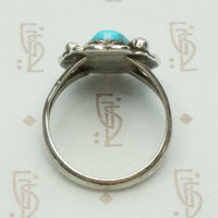 Sleeping Beauty Turquoise in Ornate Silver Ring
