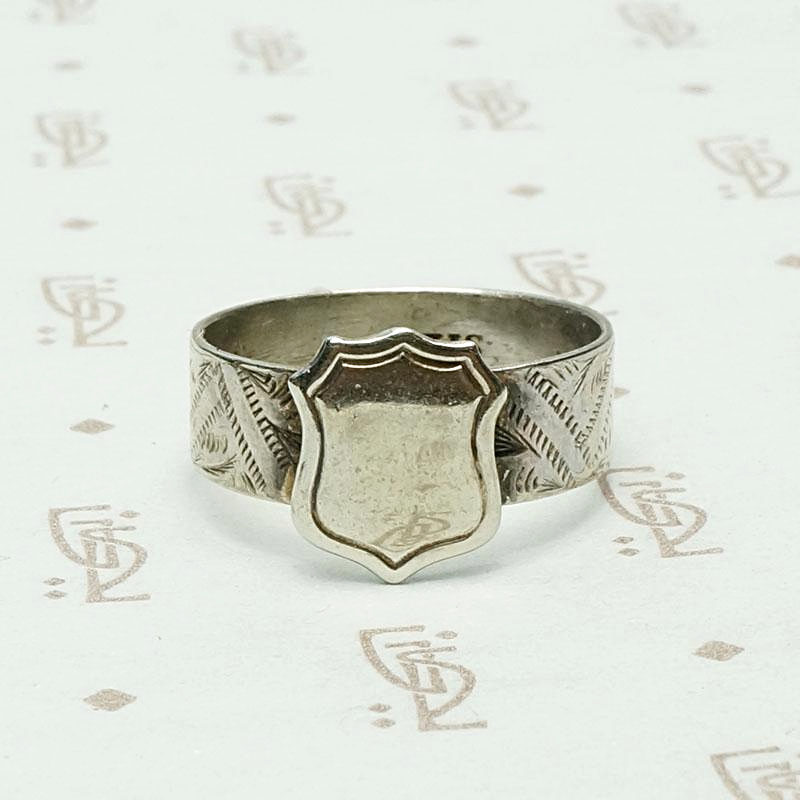 Victorian Hand Worked Silver Signet Ring