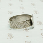 Victorian Hand Worked Silver Signet Ring, side view