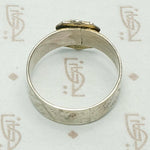 Victorian Hand Worked Silver Signet Ring, top view
