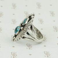 Dramatic Sterling Silver and Turquoise Ring