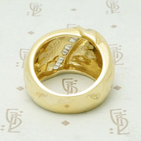 1980s Bright Gold & Baguette Statement Ring