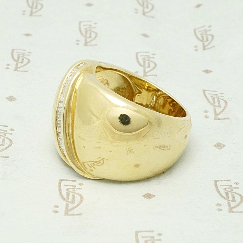 1980s Bright Gold & Baguette Statement Ring