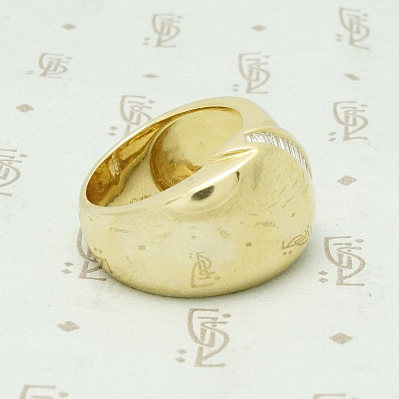 1980s Bright Gold & Baguette Statement Ring