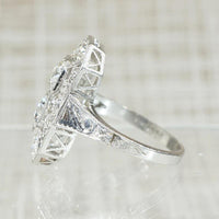 Stunning Edwardian Platinum & Diamond Panel Ring