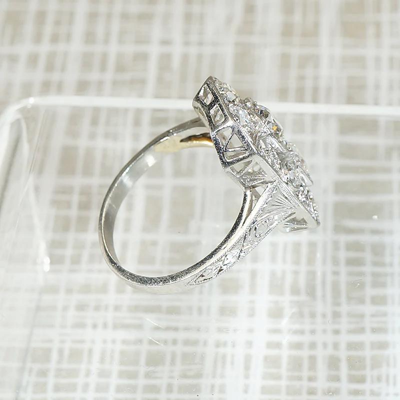 Stunning Edwardian Platinum & Diamond Panel Ring