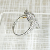 Stunning Edwardian Platinum & Diamond Panel Ring