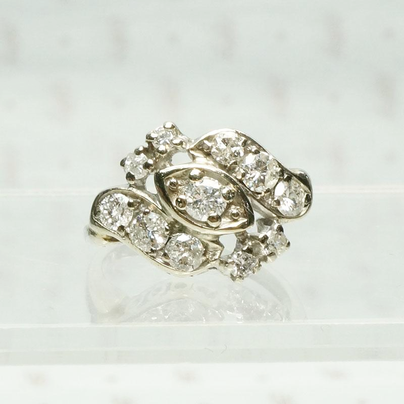 Paisley Diamond Ring in White Gold