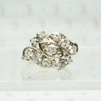Paisley Diamond Ring in White Gold