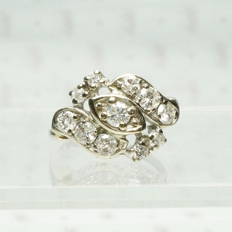 Paisley Diamond Ring in White Gold