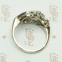 Paisley Diamond Ring in White Gold, top view