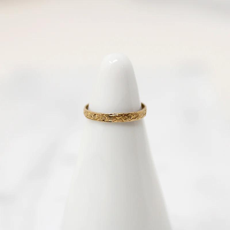 Bitty Engraved Gold Forget Me Not Tiny Ring