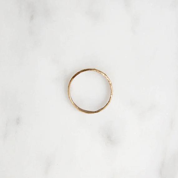Bitty Engraved Gold Forget Me Not Tiny Ring