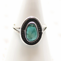 Summery Blue Turquoise in Vintage Silver Ring