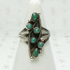 Deep Green Turquoise Petit Point Ring