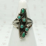 Deep Green Turquoise Petit Point Ring