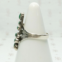Deep Green Turquoise Petit Point Ring